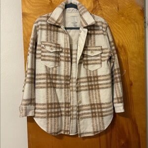 Joie Plaid Button-Up Shacket Size Medium